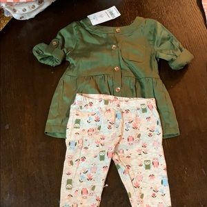 Carters Olive & Owl Set